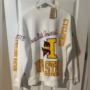Brand New w Tags! Iowa State University Cyclones White Retro Sweatshirt! Medium!